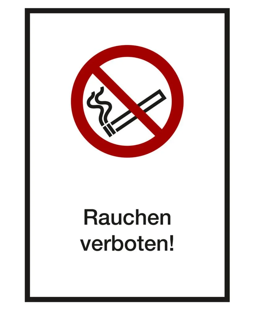 Verbotszeichen Kombi Rauchen verboten