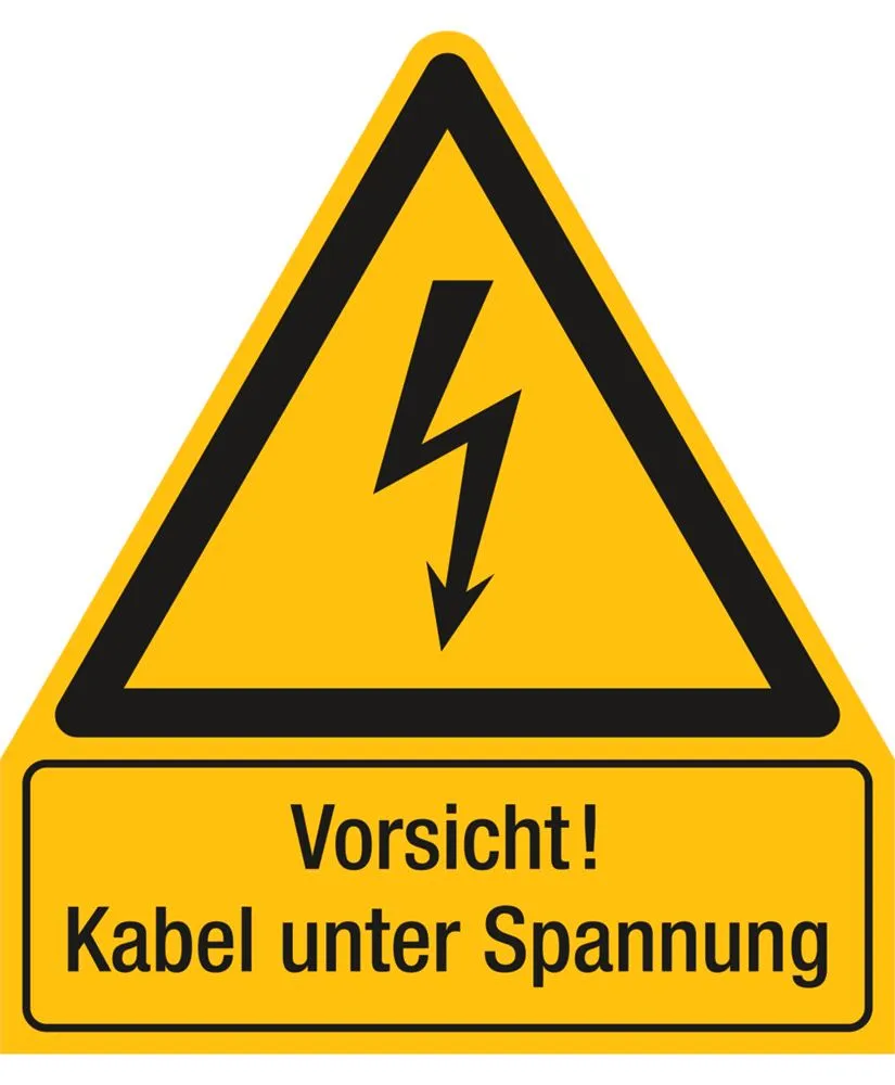 Warnzeichen Kombi Vorsicht! Kabel unter Spannung