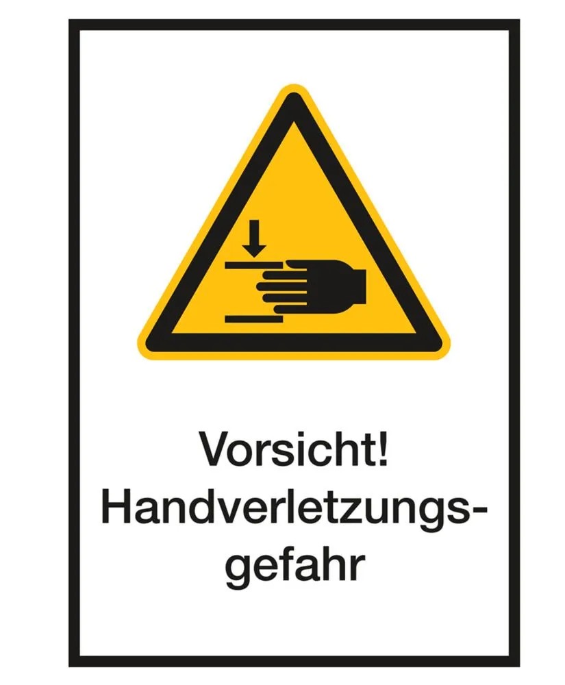 Warnzeichen Vorsicht Handverletzungsgefahr